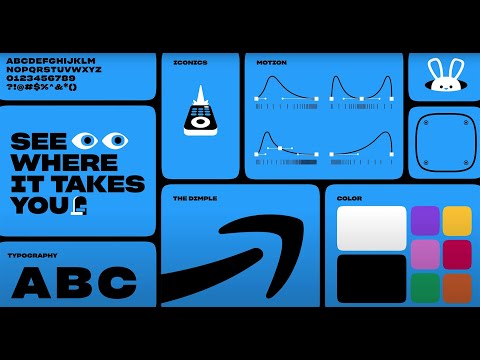 The Amazon dimple points to the refreshed brand identity of Prime Video conceived by Pentagram