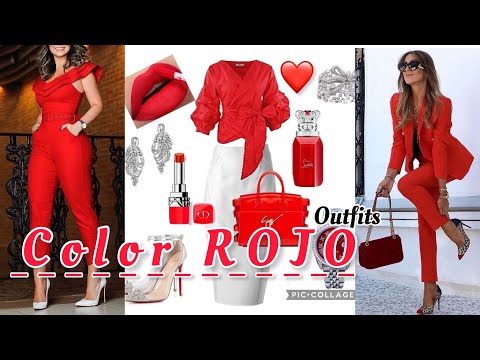 MODA 2022 MUJER TENDENCIAS DE MODA 2022 | COMBINACIONES DE ROPA EN COLOR ROJO MODA OUTFITS 2022