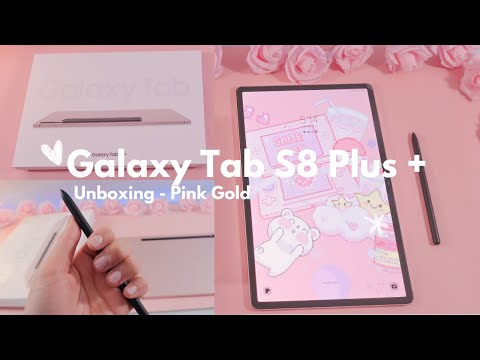 🌷Galaxy Tab S8 Plus Unboxing - Pink Gold l Samsung l Aesthetic Unboxing