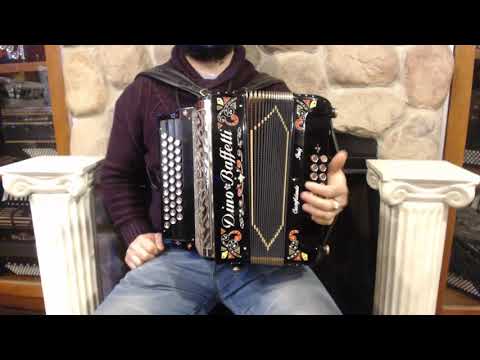 3955 - Black Dino Baffetti Tuga Portuguese Concertina Diatonic Button Accordion GCF MMMM 33 12 $2999
