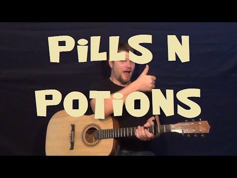 Pills N Potions (Nicki Minaj) Easy Strum Guitar Lesson How to Play Tutorial