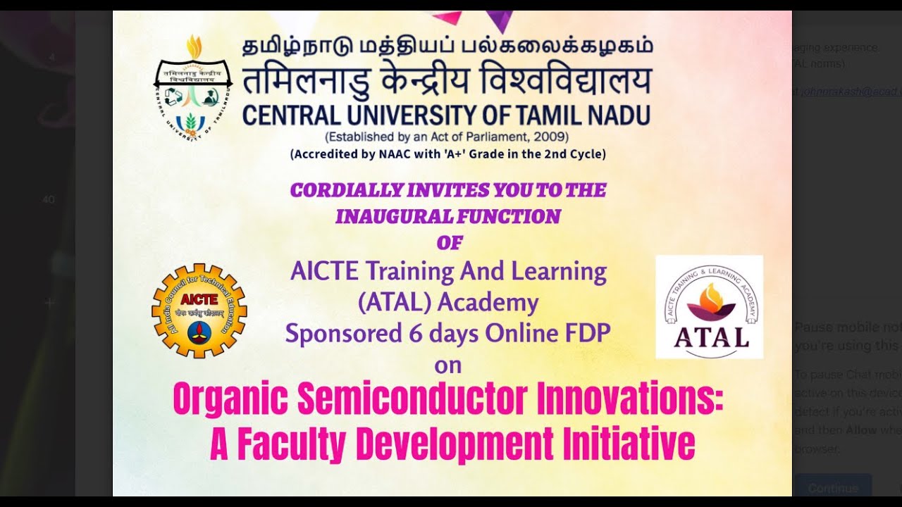 DAY 2 | ATAL FDP on “Organic Semiconductor Innovations: A faculty Development Initiative” | CUTN