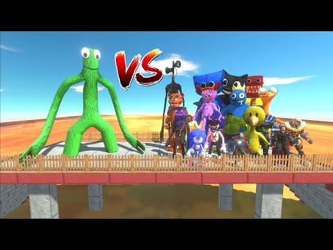 Rainbow Friends Green Attack All Units On Lava Bridge - Animal Revolt Battle  Simulator