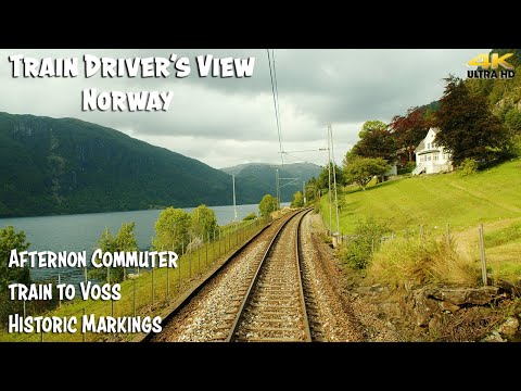 4K CABVIEW: Afternoon Commuter Train From Bergen to Voss with pointers