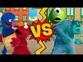 M U G E N Battles Elmo Grover Vs Mike Wazowski Sulley Sesame Street Vs Monsters Inc