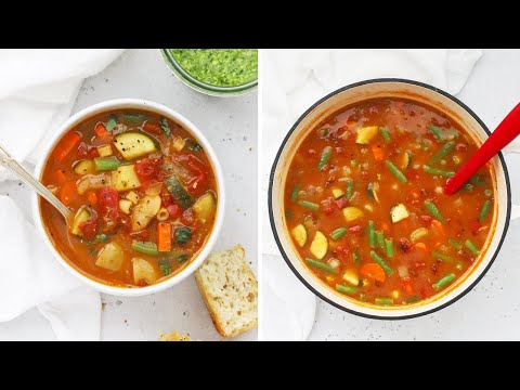 Pesto Minestrone Soup (Gluten-Free, Vegan)