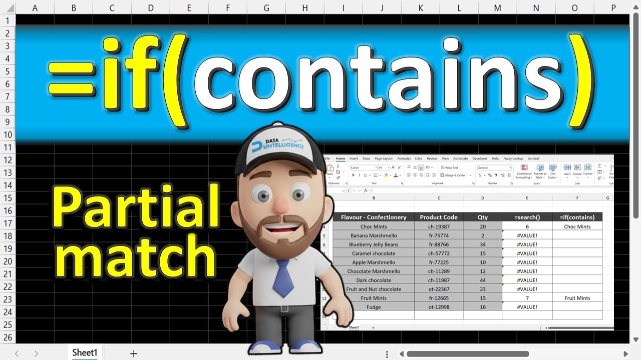 Excel If formula - If CONTAINS formula in Excel - 2 Minute Excel Formula