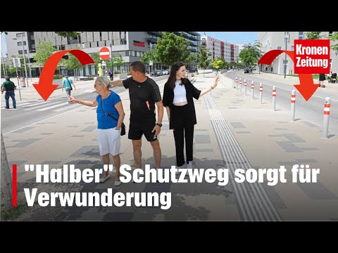 Groteske in der Seestadt: "Halber" Schutzweg sorgt für Verwunderung | krone.tv NEWS