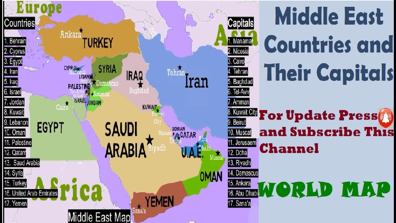 Middle East Countries & their Location/Middle East Map, Countries, & Facts 2022/Middle East Map 2022