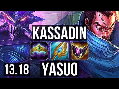 KASSADIN vs YASUO (MID) | Rank 6 Kassadin, Legendary, 400+ games, 18/5/10 | NA Challenger | 13.18