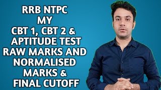 my marks in cbt1 and cbt 2 and aptitude test and  final cutoff || raw marks and normalised marks ||