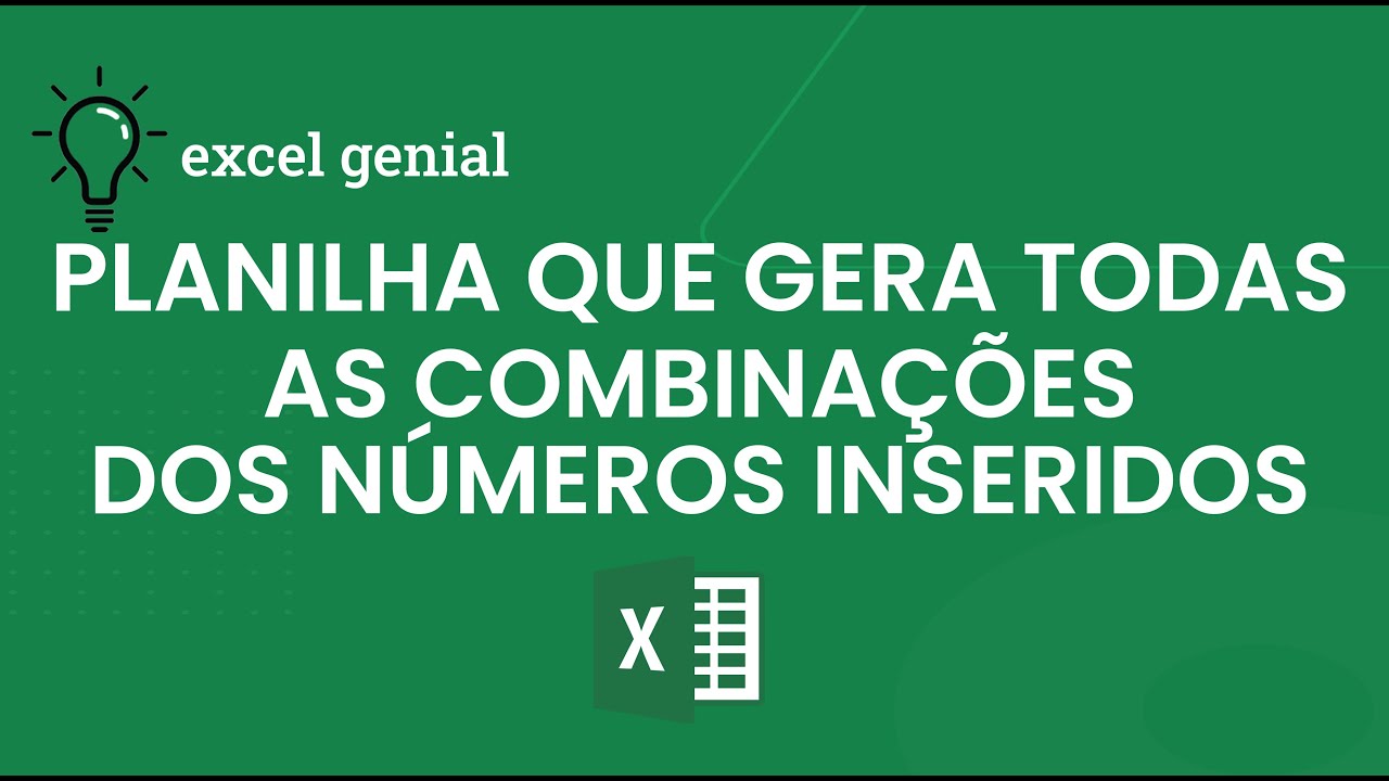 Planilha de COMBINAÇÕES: um GERADOR de COMBINAÇÕES no EXCEL