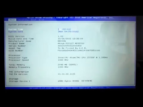 Medion Akoya Notebook 2016 mit Win10: abgeschnittenes BIOS, LINUX nicht erwünscht.