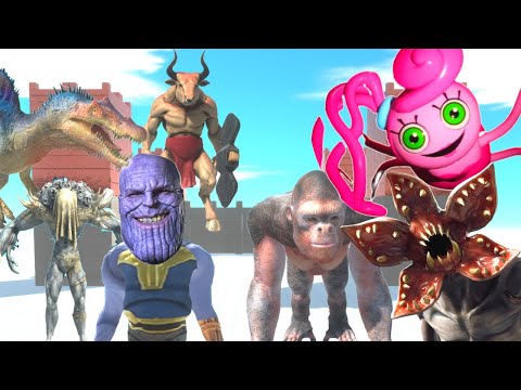 KING LAVA SCOURGE + SPINO + MINOTAUR VS ICE GORO + ACHILLES + PURUSAURUS  ARBS