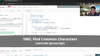 YouTube video 'How to Solve "1002 Find Common Characters" on LeetCode? - Javascript'