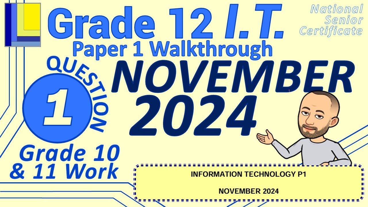 Information Technology | Grade 12 | Paper 1 November 2024 | Question 1 - Grade 10 & 11 work