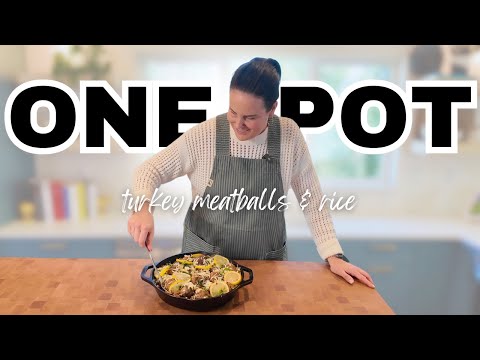 cheap, fast, & high protein dinner | TURKEY MEATBALLS with LEMON BASIL RICE