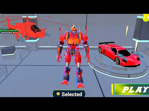 US Car Robot Helicopter Transform Wars: Red Robot Transform Battle - Android Gameplay
