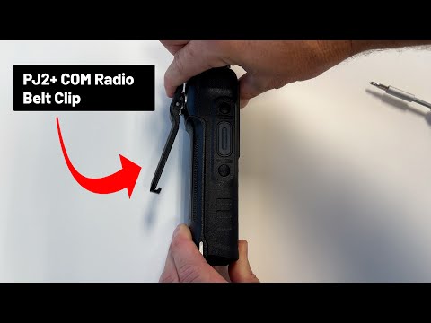 Part of a video titled Belt Clip Installation on the PJ2+ COM Radio (quick tip) - YouTube