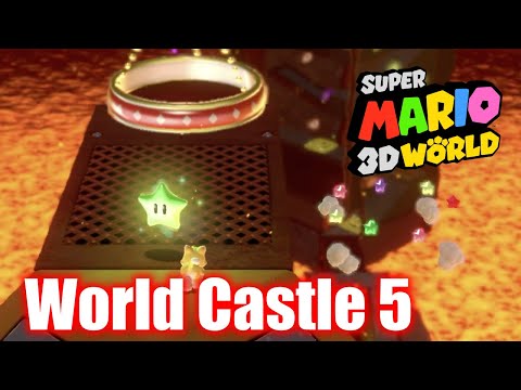Super Mario 3D World - World Castle 5 - Trick Trap Tower - All Stars & Stamp 100% Walkthrough