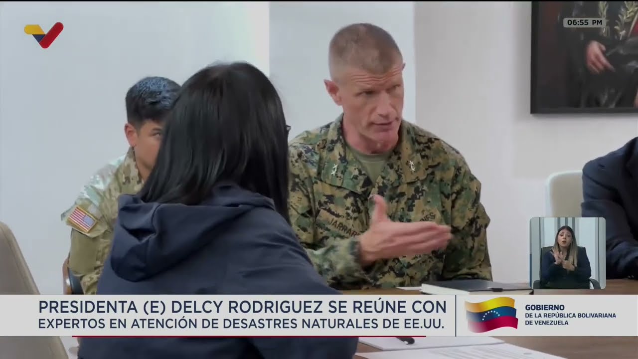 Delcy Rodríguez se reunió con Kevin Jarrad, experto en desastres naturales de EE.UU.