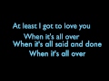 Alicia Keys- When It's All Over Lyrics 