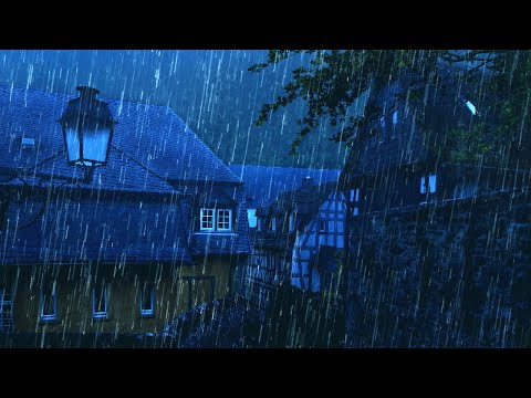 Barulho de Chuva para Dormir Profundamente ⛈ Som de Chuva no Telhado, Vento e Trovão à Noite #2 ASMR