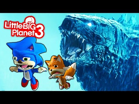 Movie Sonic & Tails VS Godzilla - LittleBigPlanet 3 PS4 Gameplay | EpicLBPTime