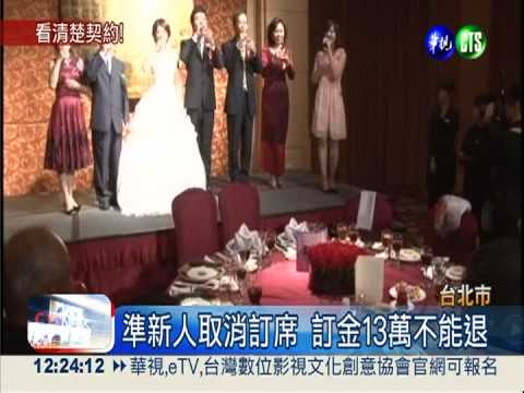 未簽定型化契約 婚宴訂金拿不回