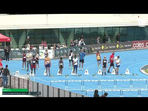 U14 Boys 90m Hurdles Heat 3: 2022-23 State Combined Events Championships - Saturday