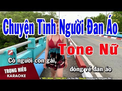 Karaoke Chuyện Tình Người Đan Áo Tone Nữ Nhạc Sống | Trọng Hiếu