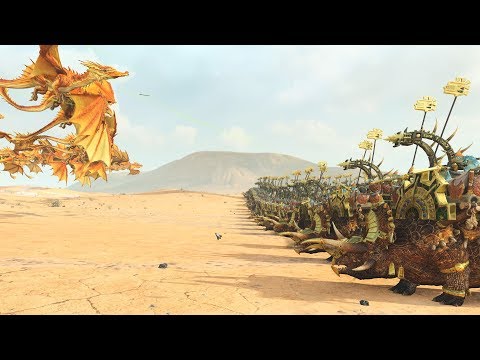 80 SUN DRAGONS vs 80 ANCIENT STEGADONS - Total War: WARHAMMER 2