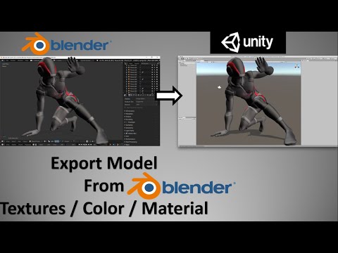 export blender model with textures, materials, colors, blender export rigged model unity, unreal