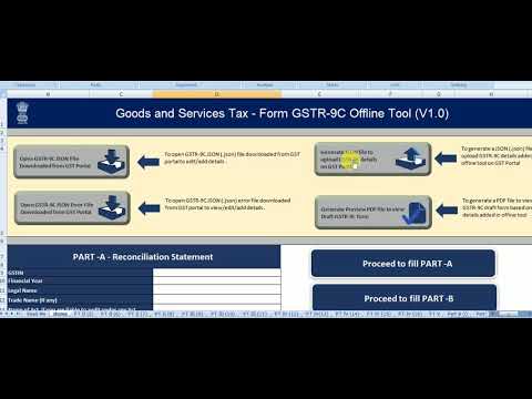 GSTR9C Offline Tool, How to File GSTR9C Reconciliation Statement JSON file