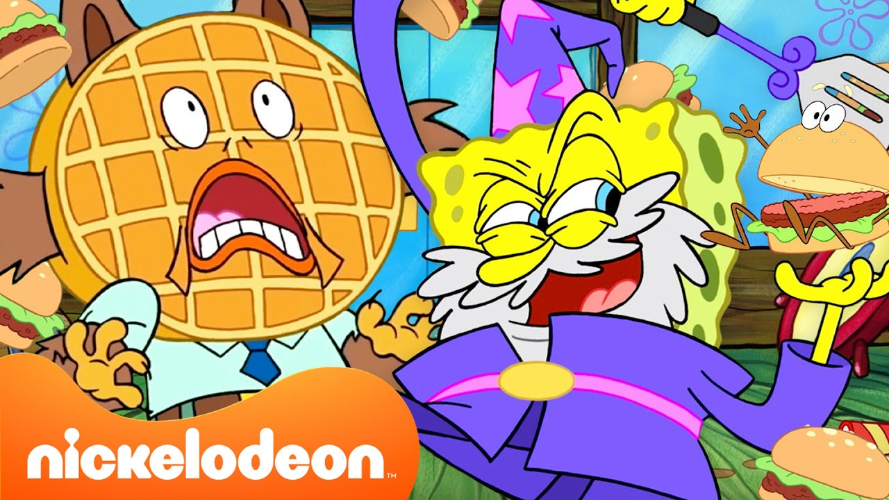 SpongeBob | 3 JAM Aksi Makanan Terkonyol SpongeBob 🍔 | Nickelodeon
