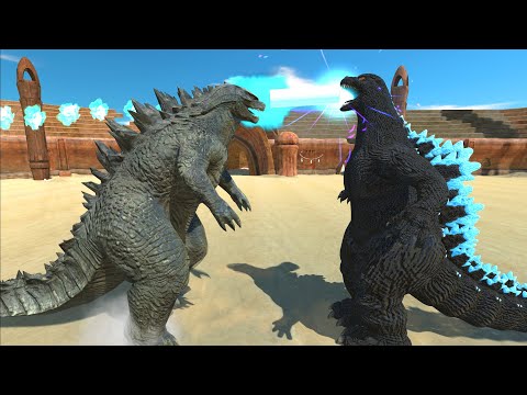 Godzilla 2014 VS Heisei Godzilla At Arena - Animal Revolt Battle Simulator