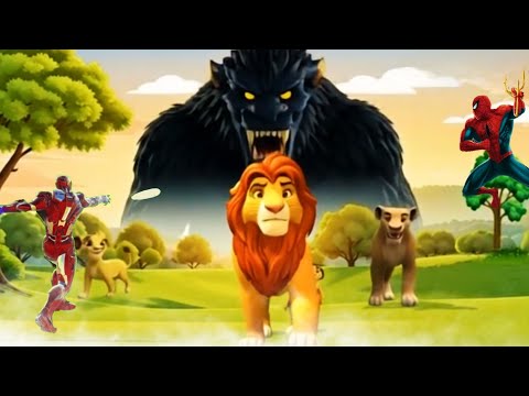 سيمبا والبطل الخارق سبايدرمان في مواجهة وحش الطاقة|كرتون الأسد سيمبا ملك الغابة|حكايات ديدا