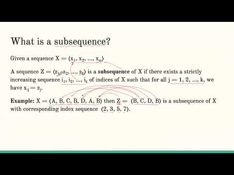[Algorithms] What is the longest common subsequence problem?