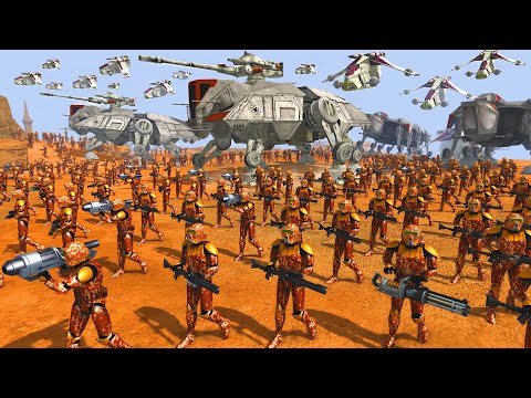 Full-Scale Geonosis ARF TROOPER Invasion! - Men of War: Star Wars Mod