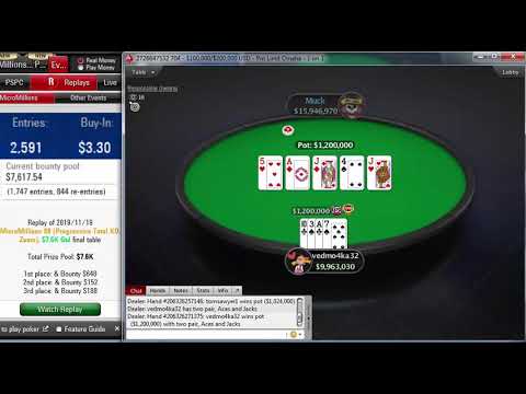 Replay | PokerStars MicroMillions 89: $3.30 PLO Heads Up, Progressive Total KO, Zoom Nov 19, 2019