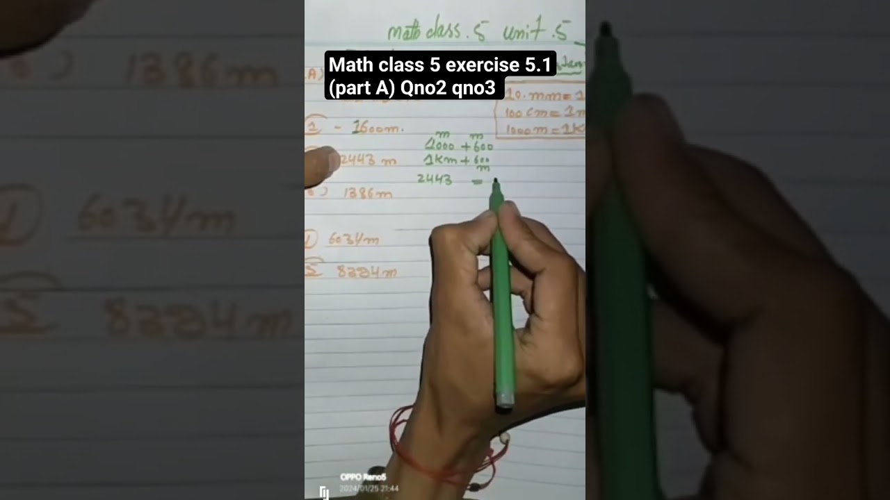 Math class 5 chapter 5 exercise 5.1 (partB) qno2 qno3 . Lengths in metres and centimeters