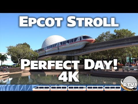 Epcot Relaxing Stroll on a Perfect Day in 4K | Future World || Walt Disney World