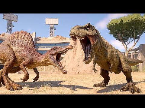 T-Rex & Spinosaurus vs ALL Large & Medium Carnivores | Ultimate Battle – Jurassic World Evolution 2