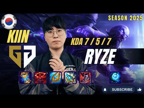 GEN Kiin RYZE vs RUMBLE Top - Patch 25.23 KR Ranked | lolrec