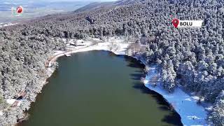 Beyaza Bürünen Gölcük Tabiat Parkı Dron Kamerasında