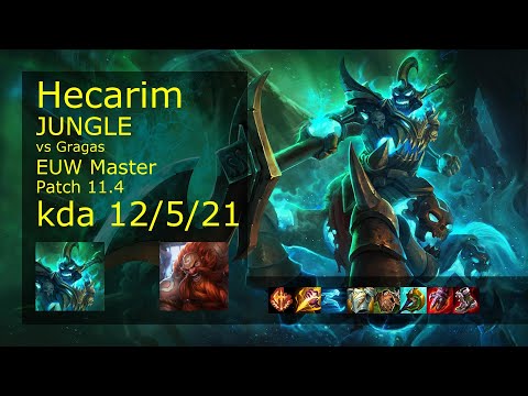 Hecarim vs Gragas Jungle - EUW Master 12/5/21 Patch 11.4 Gameplay