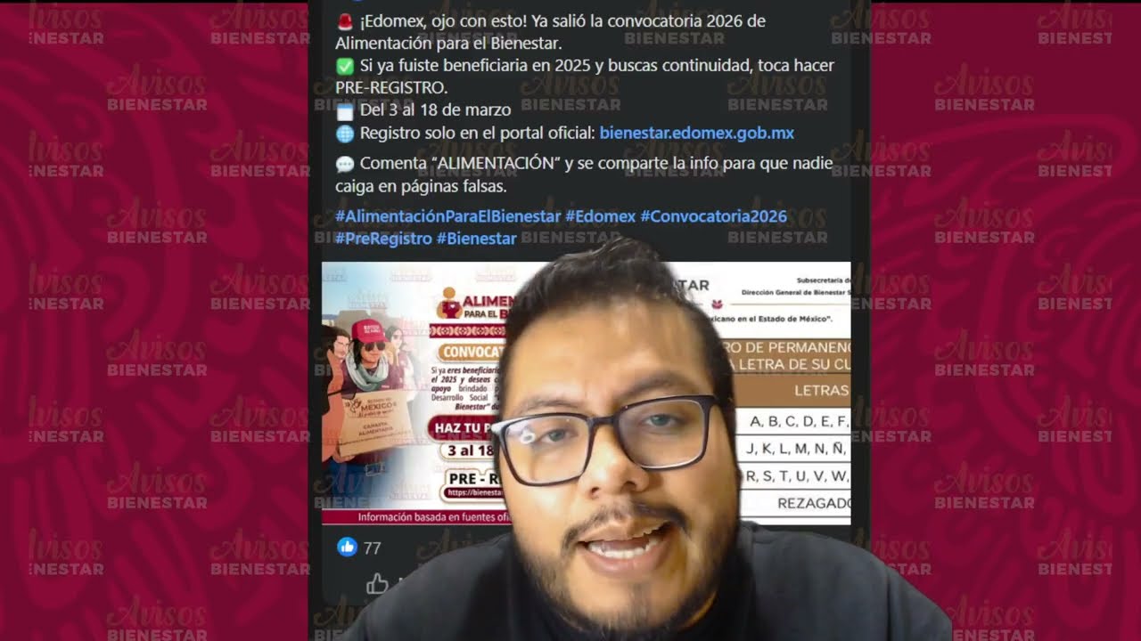 ¡ALIMENTACIÓN PARA EL BIENESTAR! Ya inicio el registro de permanencia del 3 al 18 de marzo