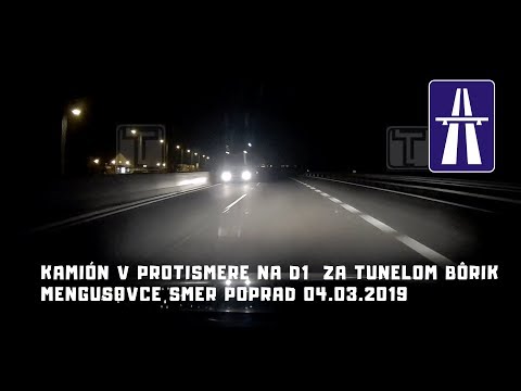 Kamión v protismere na diaľnici D1 smer Poprad za tunelom Bôrik Mengusovce