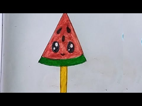 How to draw a watermelon ice cream 🍉 drawing