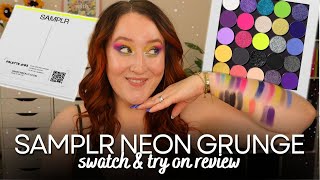 SAMPLR BEAUTY *NEW* NEON GRUNGE EYESHADOW PALETTE SWATCH & REVIEW! Cruelty Free & Affordable Makeup